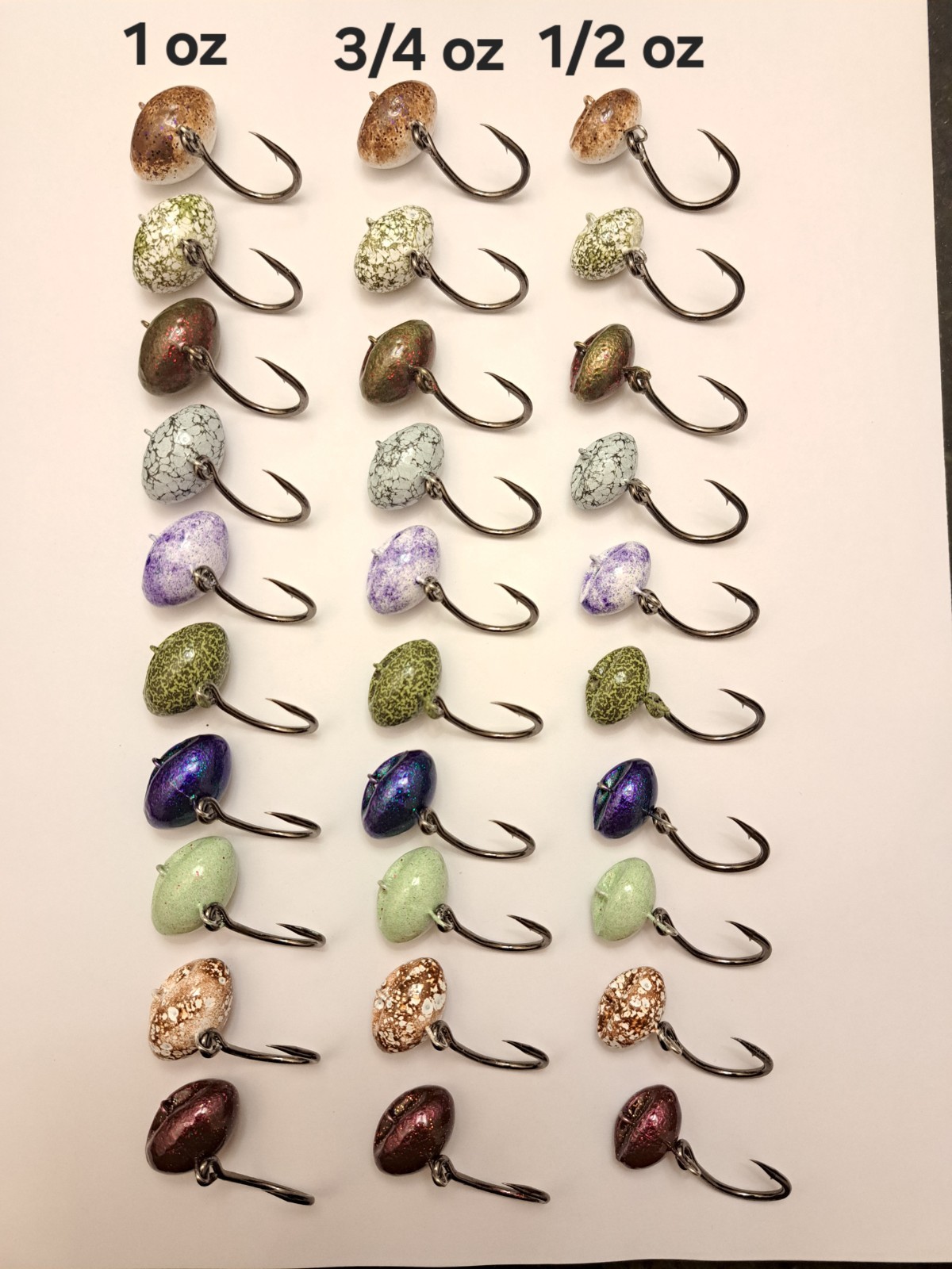 30 Sheepshead Swing Jigs, 4x Live Bait Hooks, 10 1 oz, 10 3/4 oz, 10 1/2 oz