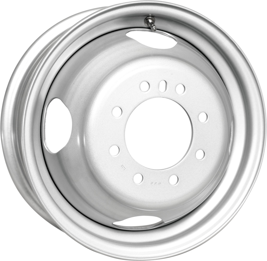 16x6 Dual Trailer Wheel 8 lug on 6.5 Bolt Pattern Silver Dual Trailer Rim