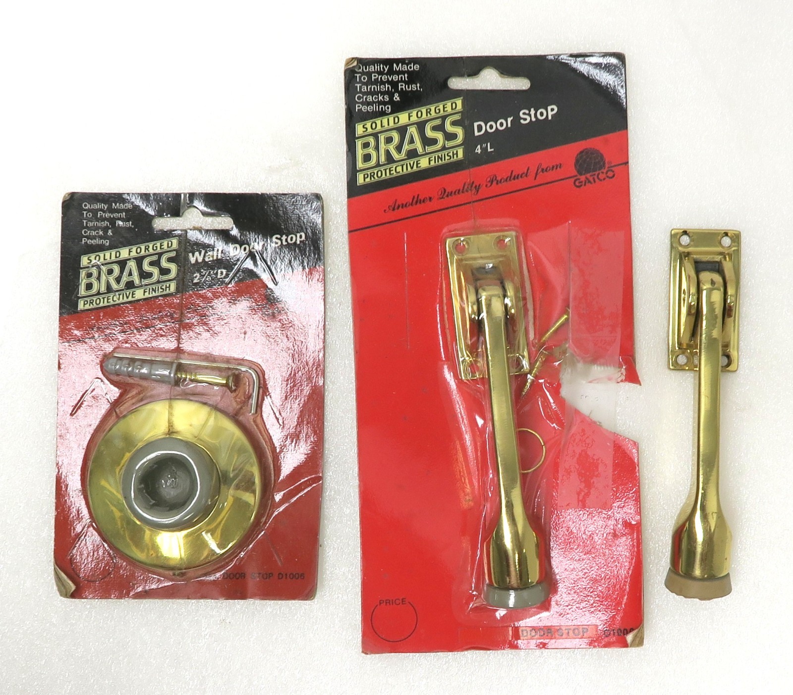 GATCO Solid Polished Brass Kick Down & Wall Door Stops 1980\'s GATCO Solid Polished Brass Kick Down & Wall Door Stops 1980\'s