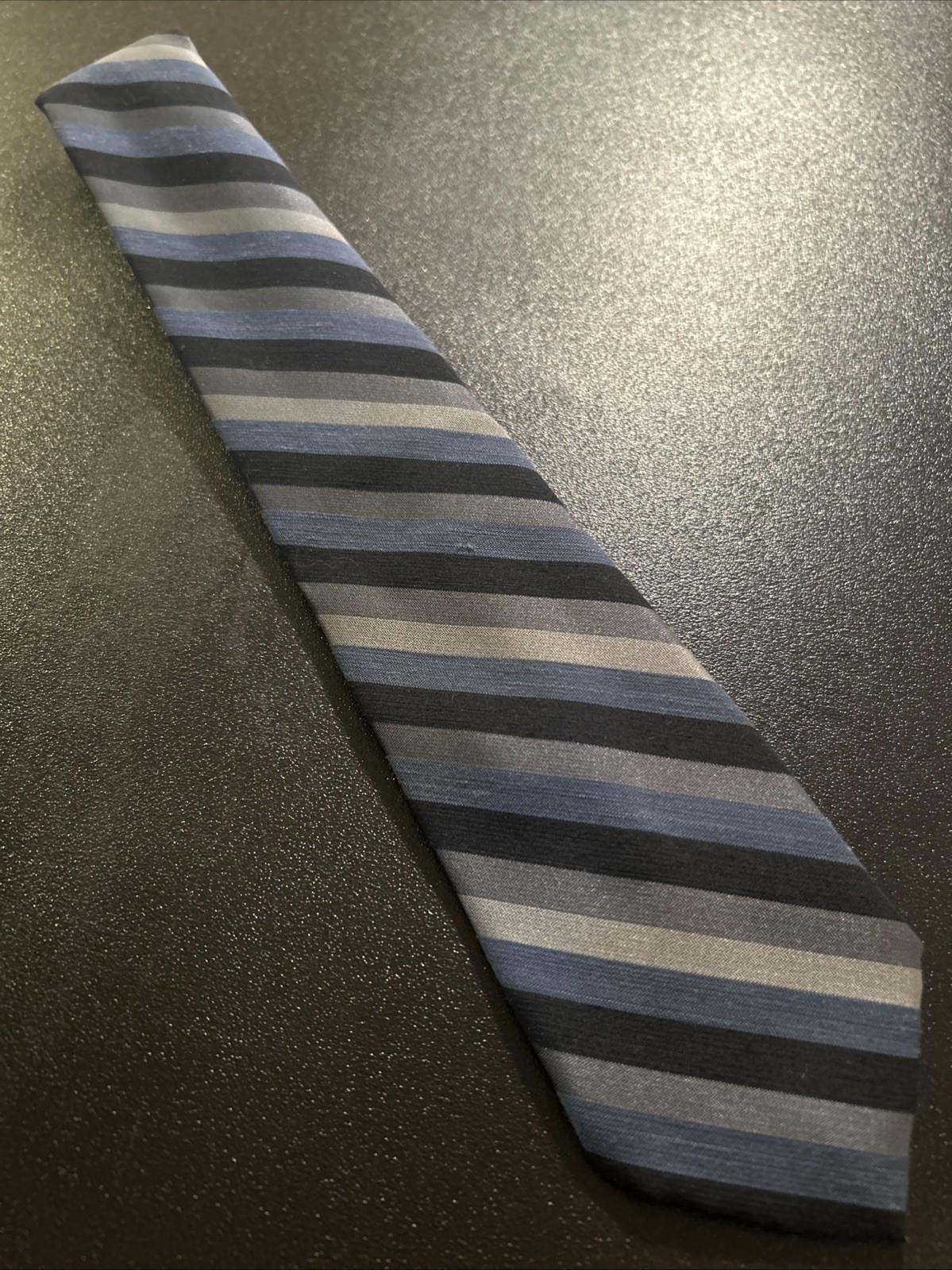Vintage EUC G. Rinaldi For Adrian Silk Sharkskin Tie Striped USA 56 X 3