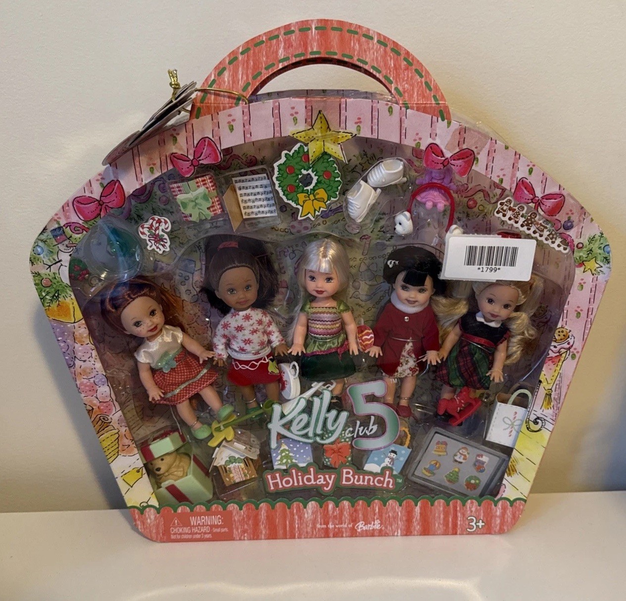 NEW 2005 BARBIE KELLY CLUB 5 HOLIDAY BUNCH DOLLS PLAYSET Rare NEW 2005 BARBIE KELLY CLUB 5 HOLIDAY BUNCH DOLLS PLAYSET Rare