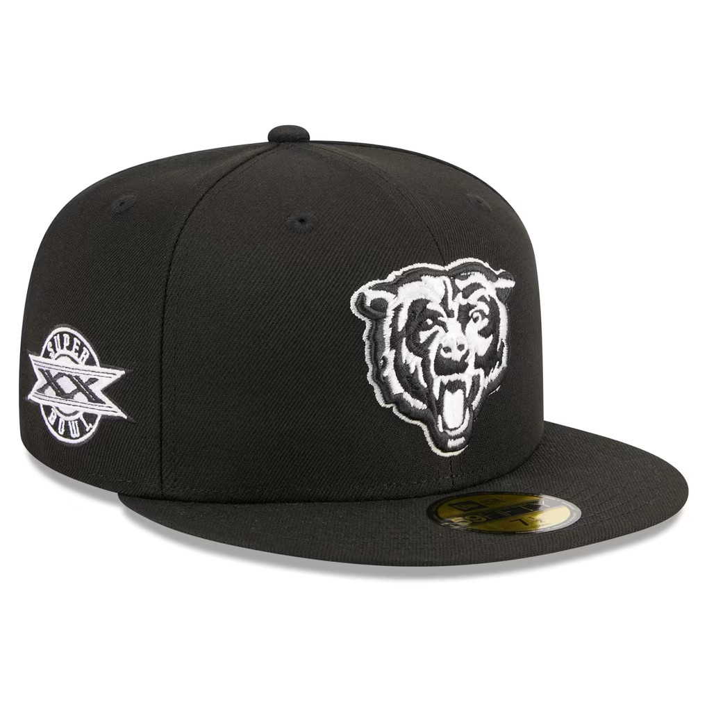 Chicago Bears New Era Alternate Logo Main Patch 59FIFTY Fitted Hat - Black