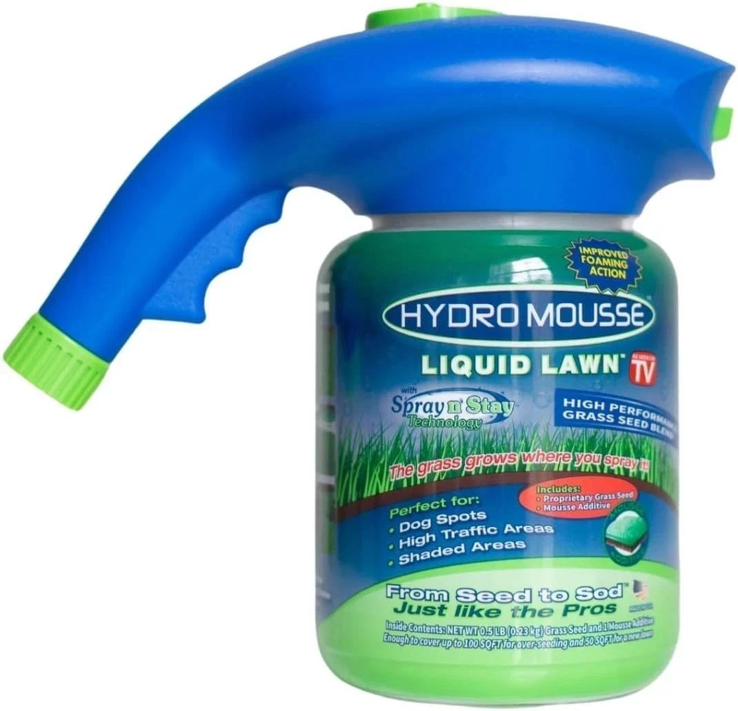 Hydro Mousse Liquid Lawn Repair System - Grass Seed Spray Kit for Full Lawn