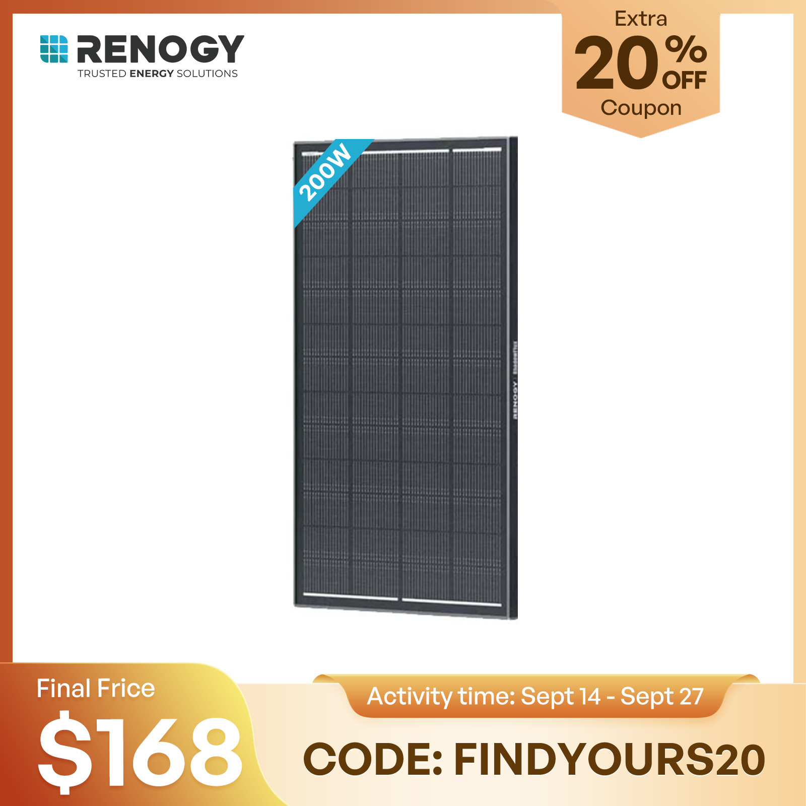 Renogy 200W ShadowFlux Anti-shading N-Type Solar Panel Renogy 200W ShadowFlux Anti-shading N-Type Solar Panel