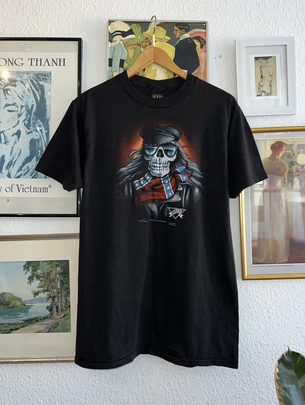 3D Emblem Vintage T Shirt XL Rebel Skull 1985 80s Harley Davidson Biker
