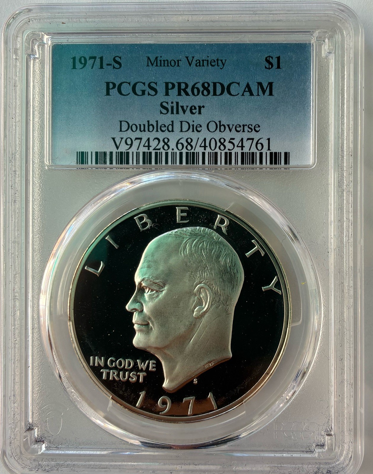 1971-S DDO Minor Variety IKE Eisenhower Silver PCGS PR68DCAM beautiful PR Coin￼