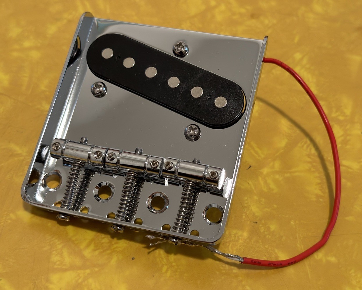 Strewmac Chrome Telecaster Tele Style Bridge Plate w/ Single-Coil Pickup