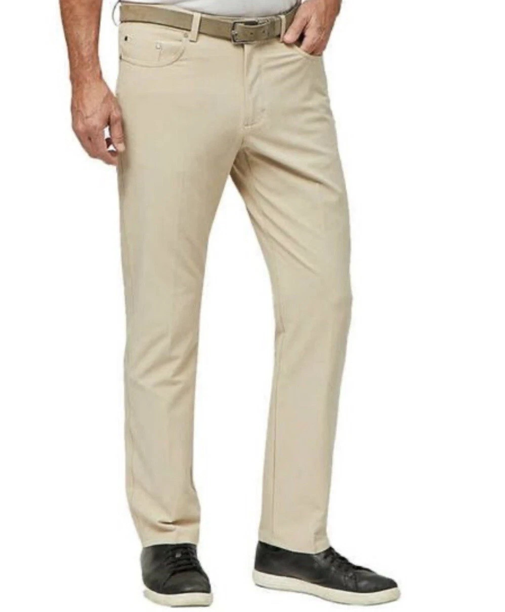 NWT Greg Norman Men’s Performance Dress Pants Stretch Waist Color : Beige