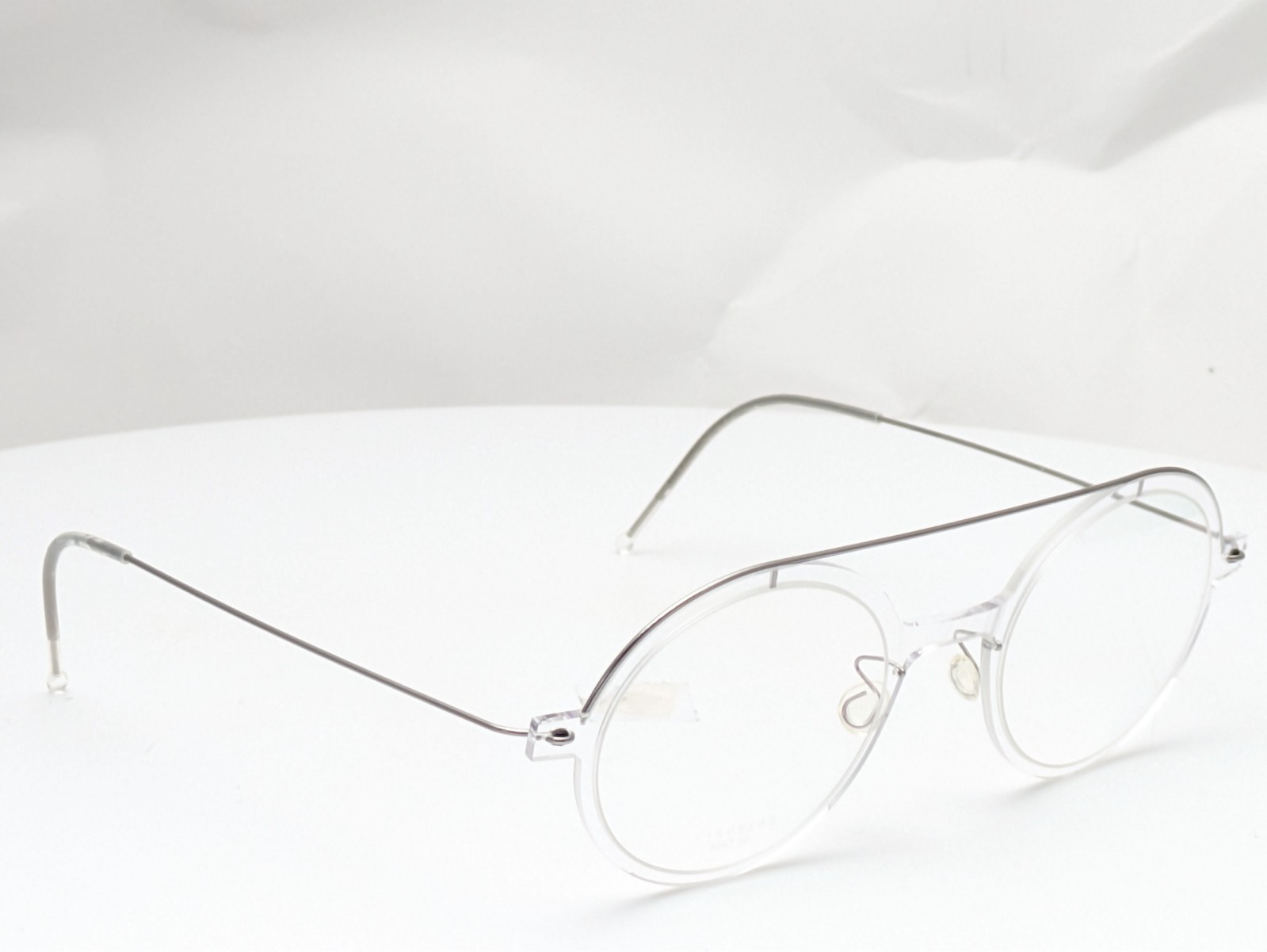 Lindberg N.O.W. 6348 C01/P10 Clear Silver Double Bridge Eyeglasses 50-24-150