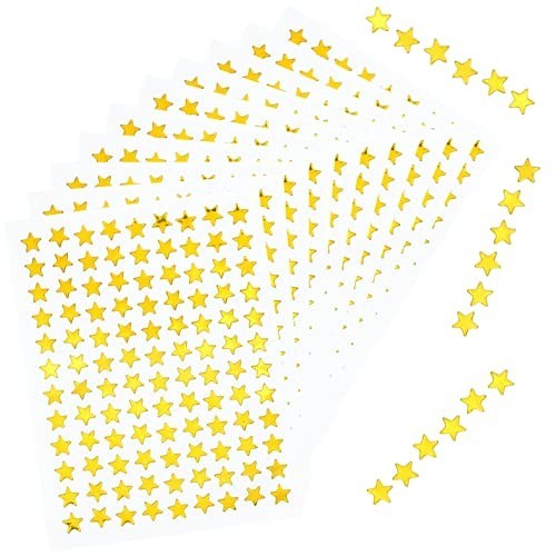 1080 Pcs 10 Sheets Tiny Gold Star Stickers, 0.3\