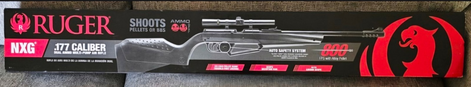 NEW Ruger NXG Dual Ammo Multi-pump .177 Air Rifle BB or Pellet 800fps 