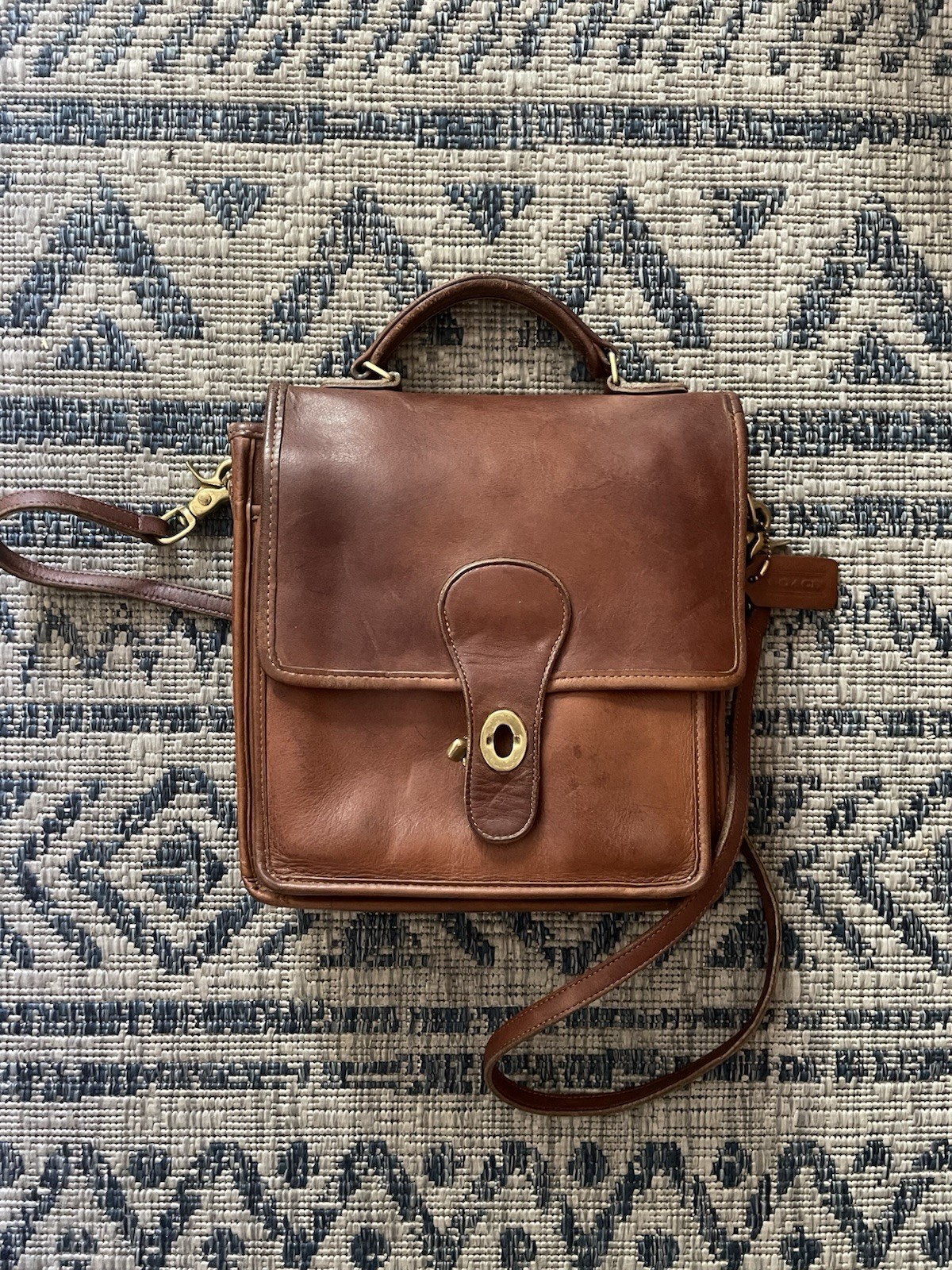 Vintage Coach Station Bag British Tan Leather Crossbody Satchel 348 Pre-94 USA