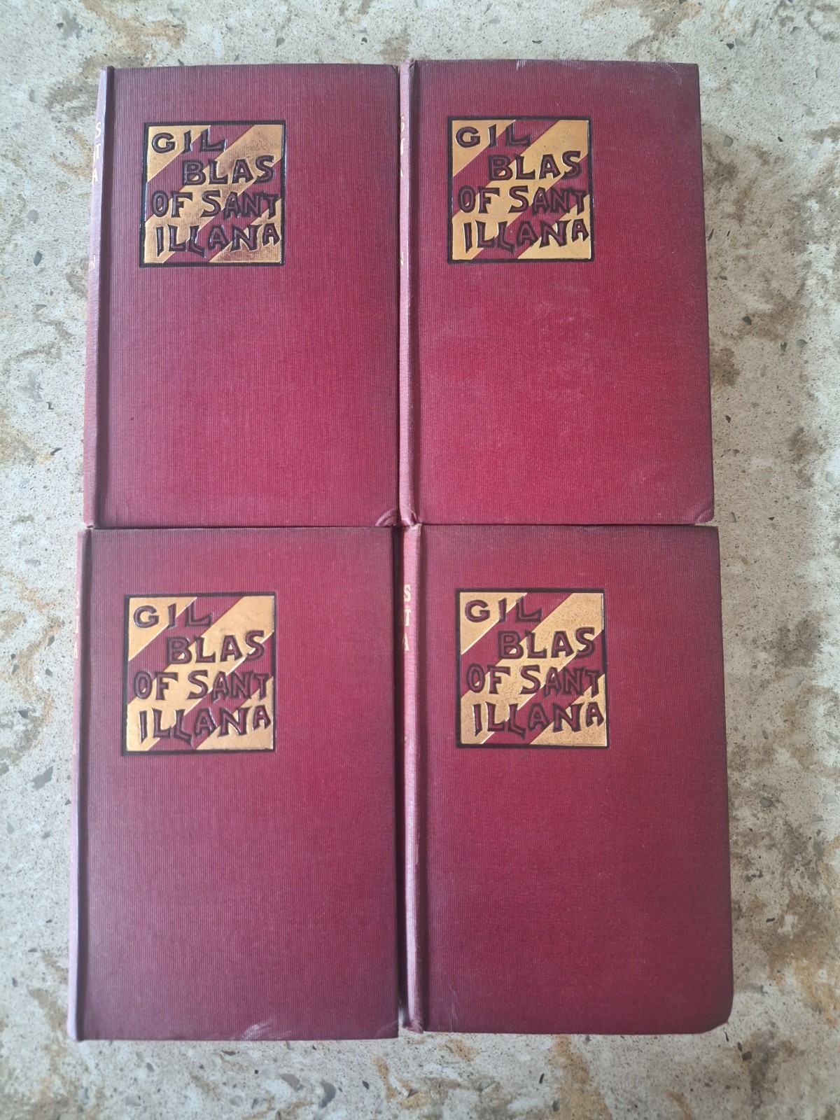 1904 Antique Book The Adventures of Gil Blas of Santillana By Lesage 4 Vol Set
