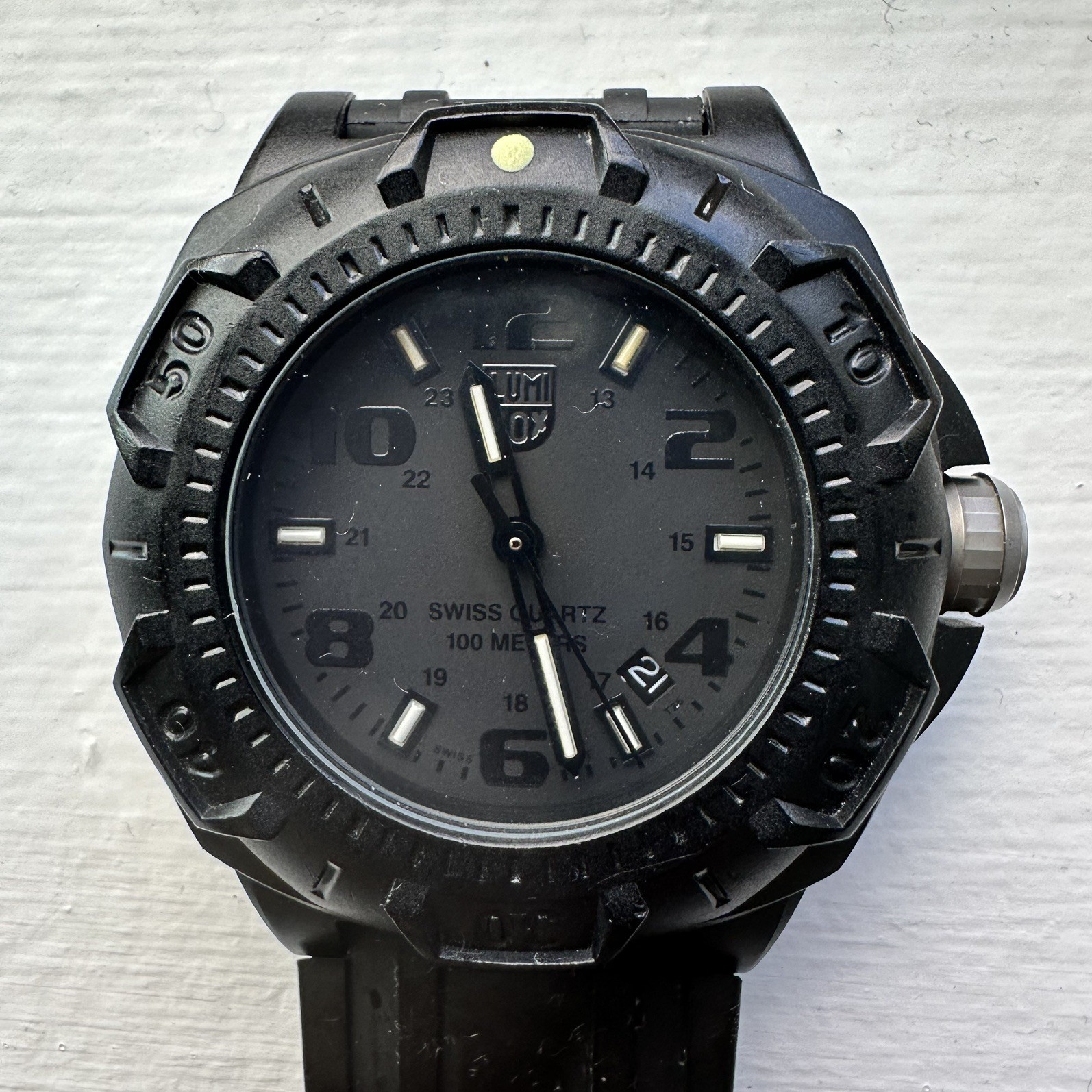 Luminox Series 0200 Diver Quartz Watch 100m Black Rubber Strap Date Luminox Series 0200 Diver Quartz Watch 100m Black Rubber Strap Date