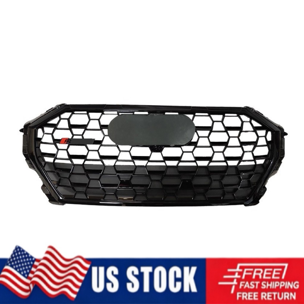 RSQ3 Style For Audi Q3 2020-2023 Honeycomb Front Bumper Grille Black  Grill