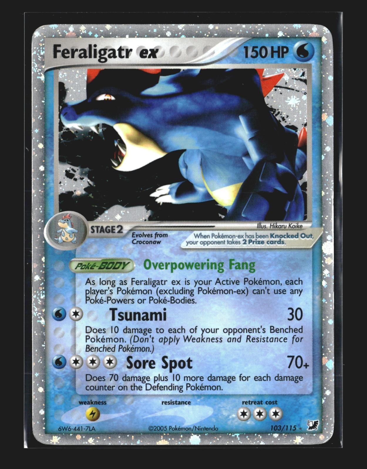 Feraligatr ex 103/115 Holo EX Rare UF Unseen Forces 2005 Koike DMG Feraligatr ex 103/115 Holo EX Rare UF Unseen Forces 2005 Koike DMG