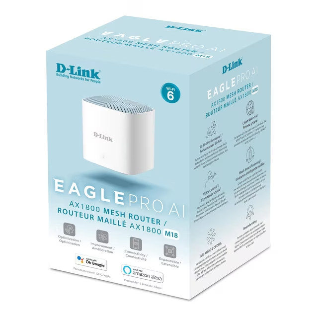 D-Link Eagle Pro AI AX1800 M18 Mesh Router 
