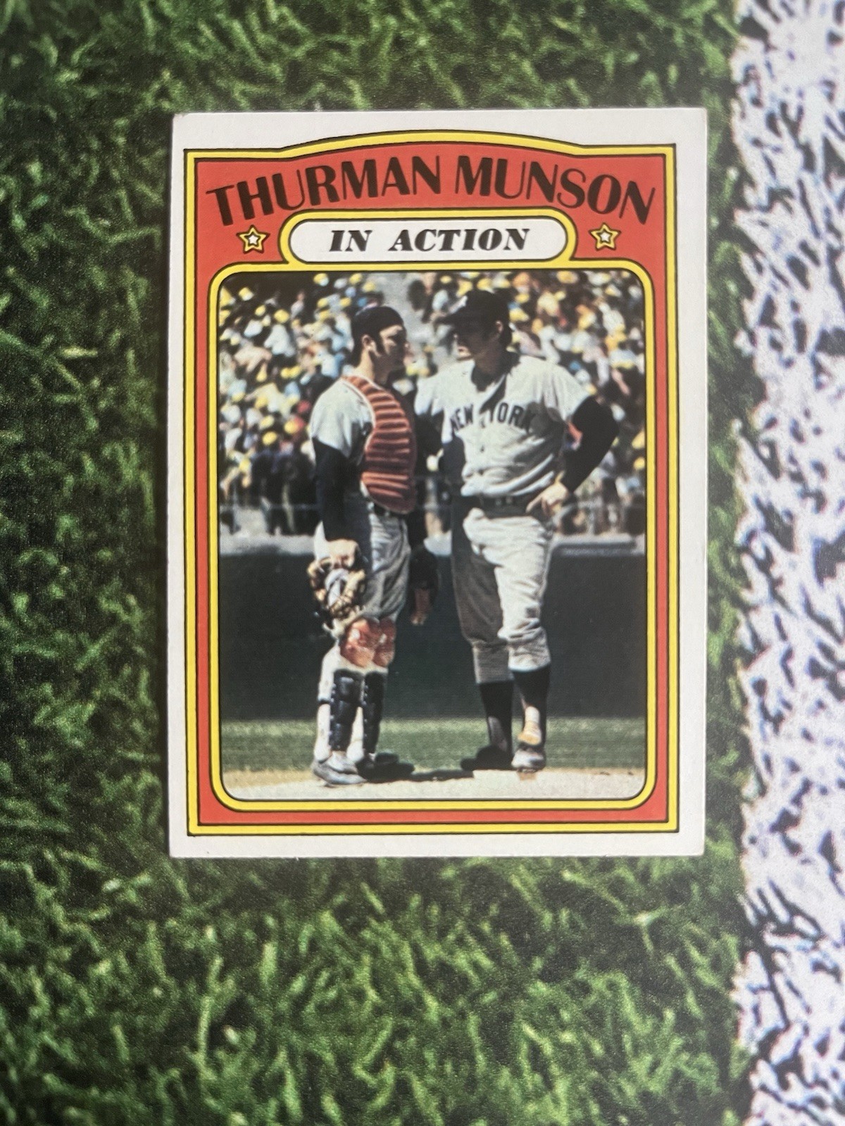 1972 Topps Baseball Thurman Munson In Action #442 New York Yankees EX Low Ship 1972 Topps Baseball Thurman Munson In Action #442 New York Yankees EX Low Ship