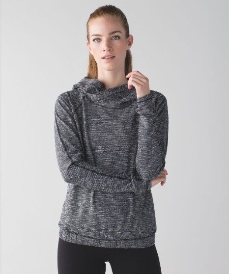 Lululemon Healthy Heart Cowl Neck Pullover Black White Size Women\'s Sz 10 Large