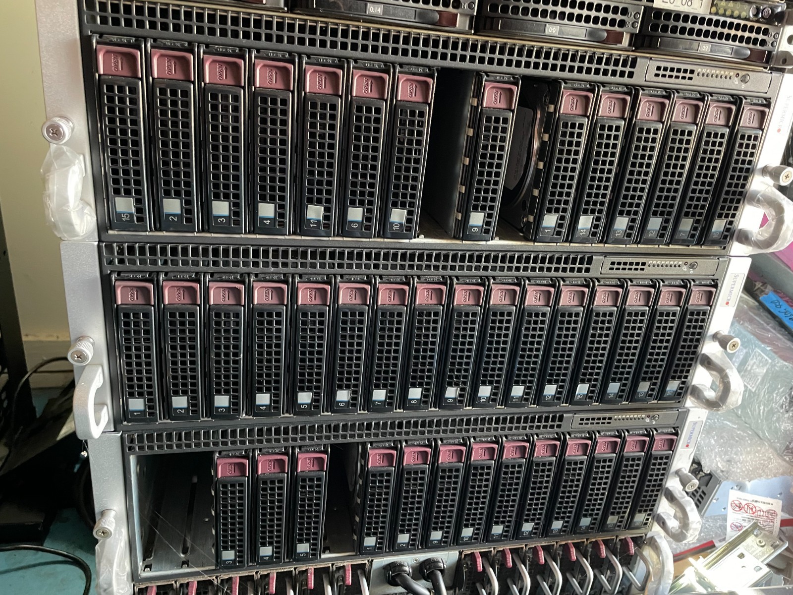 Supermicro CSE-938 MicroCloud 3U Chassis 5037MC-H8TRF Dual PSU Backplane Rails