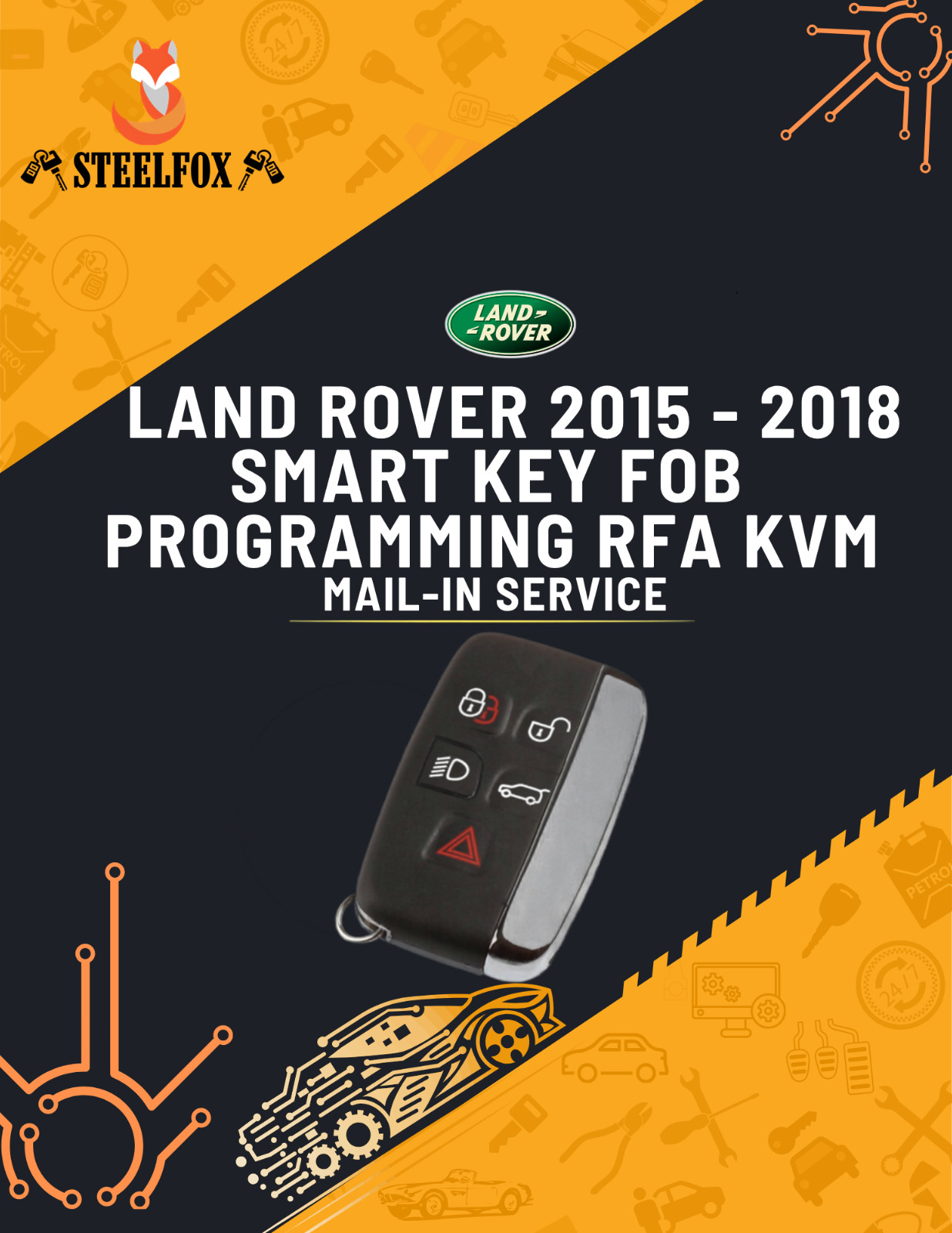 2015 - 2018 Land Rover Smart key fob Programming RFA KVM Mail-in Service