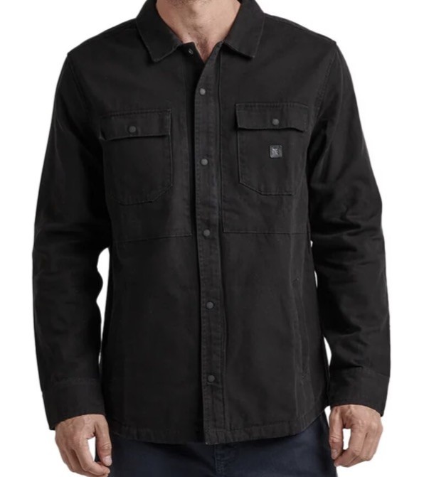 Men’s Roark Hebrides Unlined Black Shirt Jacket L Pockets