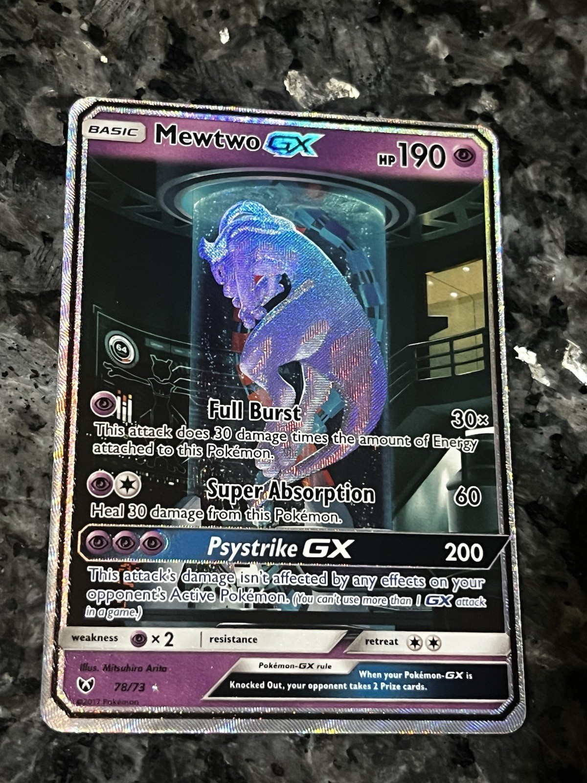 Mewtwo GX (Secret Shining) 78/73 Shining Legends Holo Test Tube Mewtwo