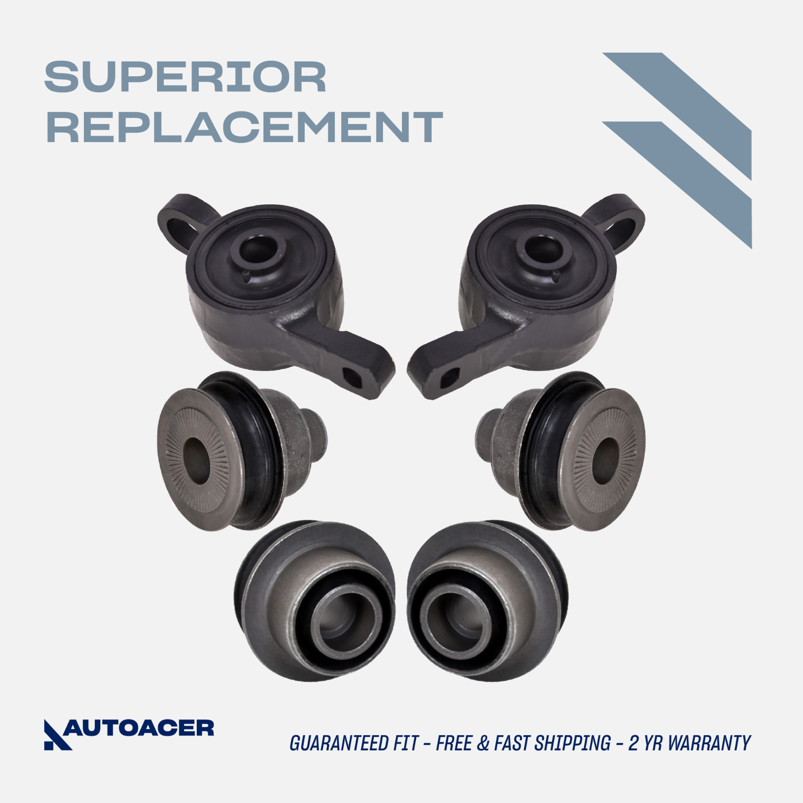 AUTOACER - 6pc Front Lower Control Arm Bushing Kit with Brackets For LS430 01-06