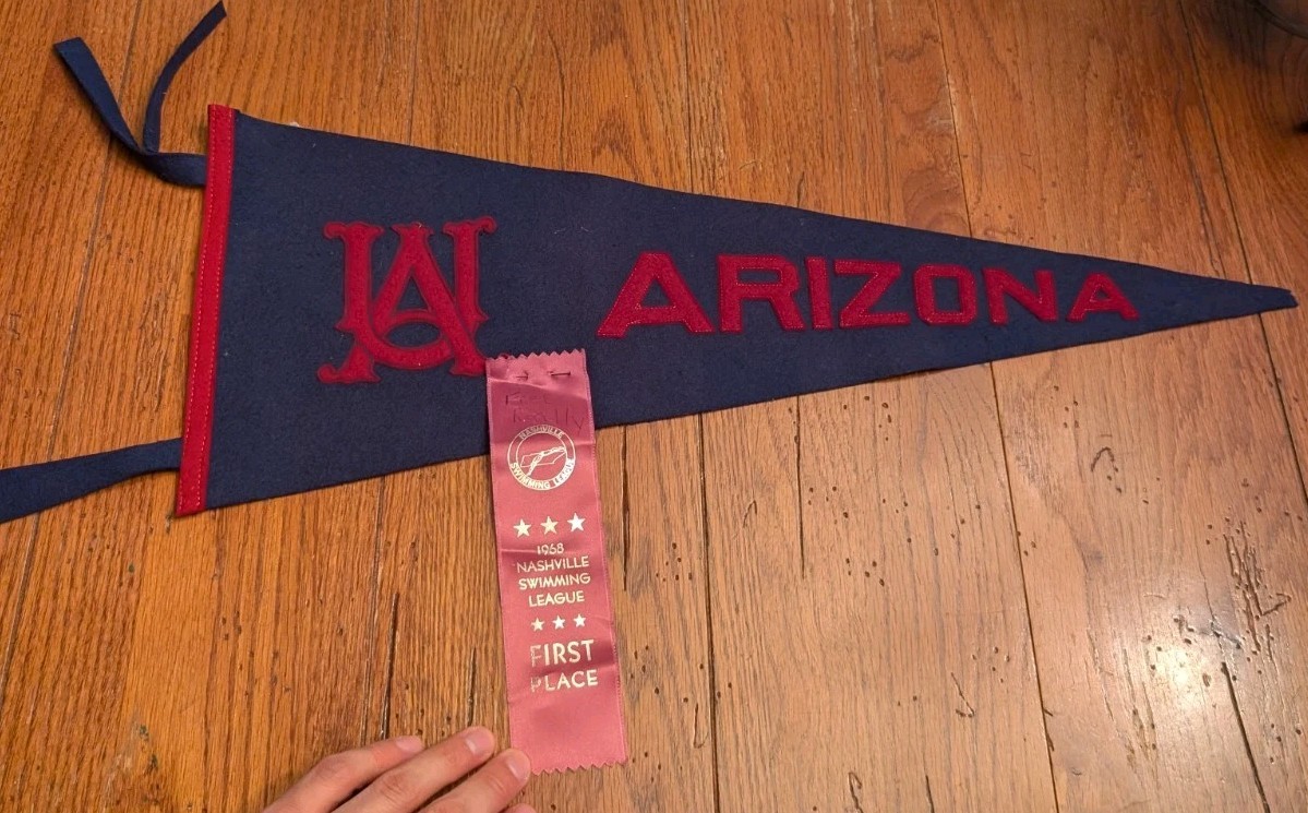 Vintage University of Arizona Wildcats Wool Pennant Block A 40s 50s Chicago