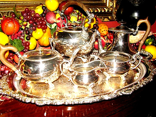Rare 7 pc Antique SHEFFIELD SILVER PLATE EPC TEA COFFEE SET England ca. 1800s