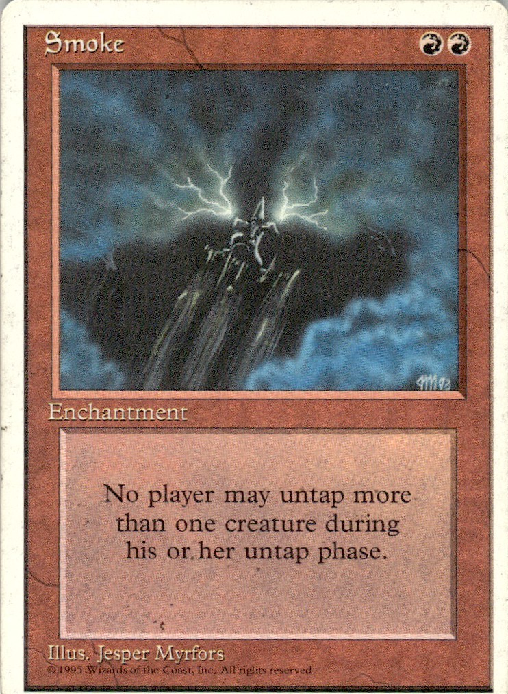 4th Edition Magic The Gathering Smoke Regular, early-border frame HP