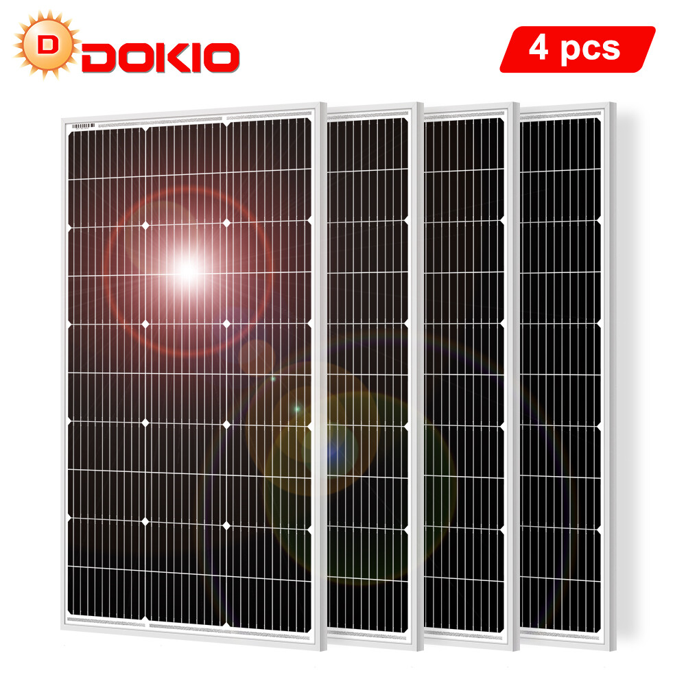 Dokio 4X 100w 400w Rigid Monocrystalline Solar Panel for Home/Caravan/RV/Boat Dokio 4X 100w 400w Rigid Monocrystalline Solar Panel for Home/Caravan/RV/Boat