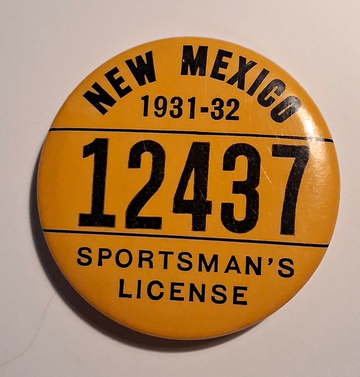 New Mexico 1931-32 Fishing Sportsman\'s License Pinback Button Vintage New Mexico 1931-32 Fishing Sportsman\'s License Pinback Button Vintage