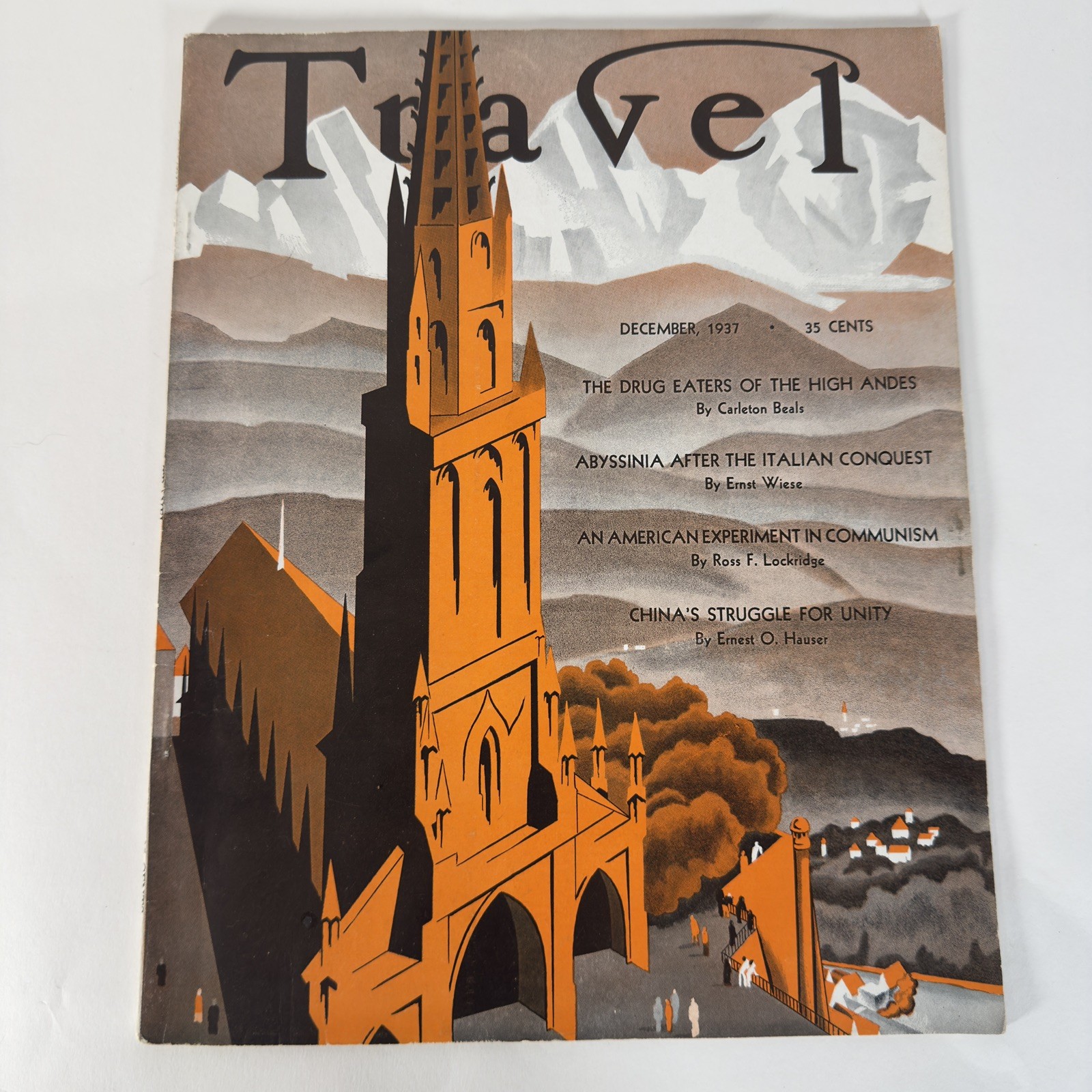 Travel Magazine December 1937 Switzerland Andes China Ethiopia American Express
