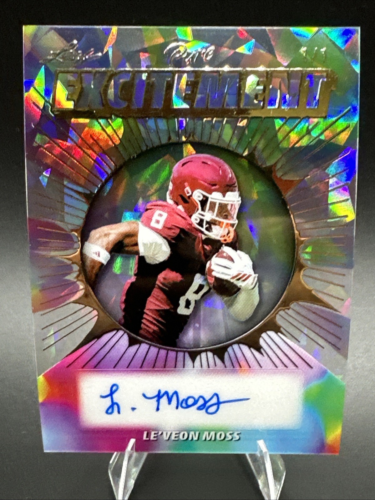 2025 LEAF VALIANT FOOTBALL LE\'VEON MOSS PURE EXCITEMENT AUTO CARD 1/1 RARE 2025 LEAF VALIANT FOOTBALL LE\'VEON MOSS PURE EXCITEMENT AUTO CARD 1/1 RARE
