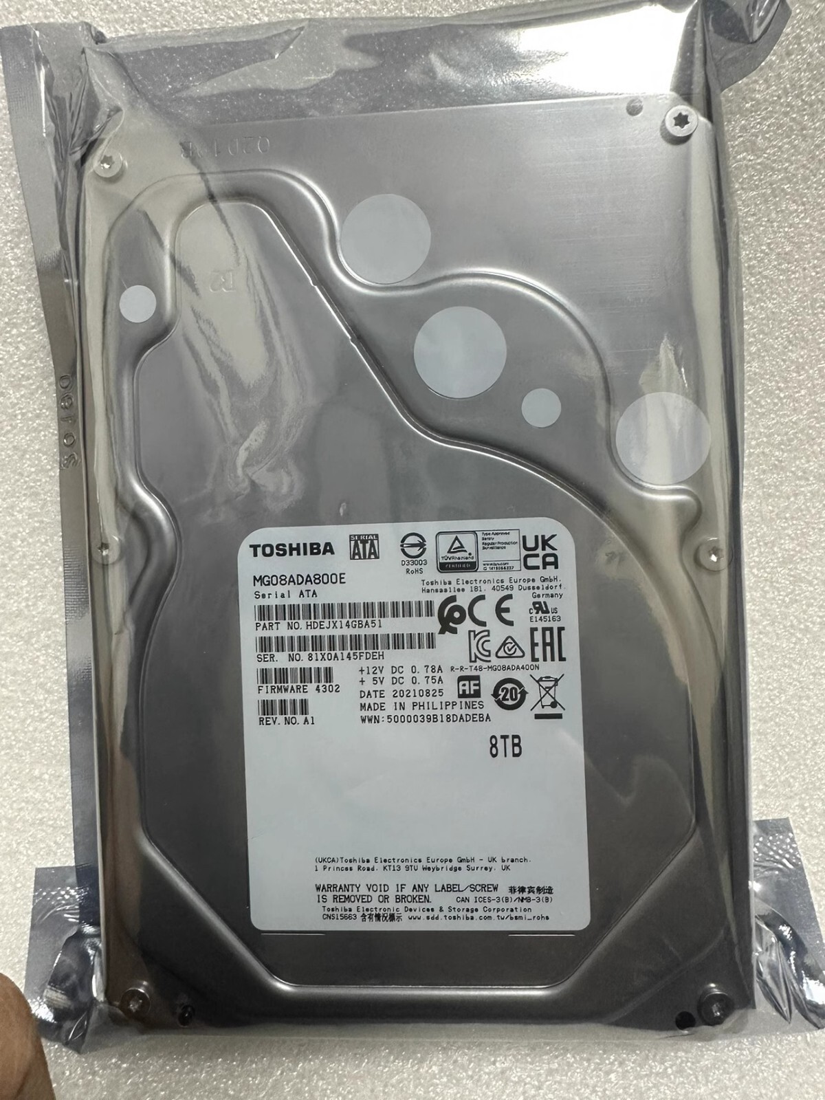 NEW Toshiba MG08ADA800E 7.2k 256 3.5\