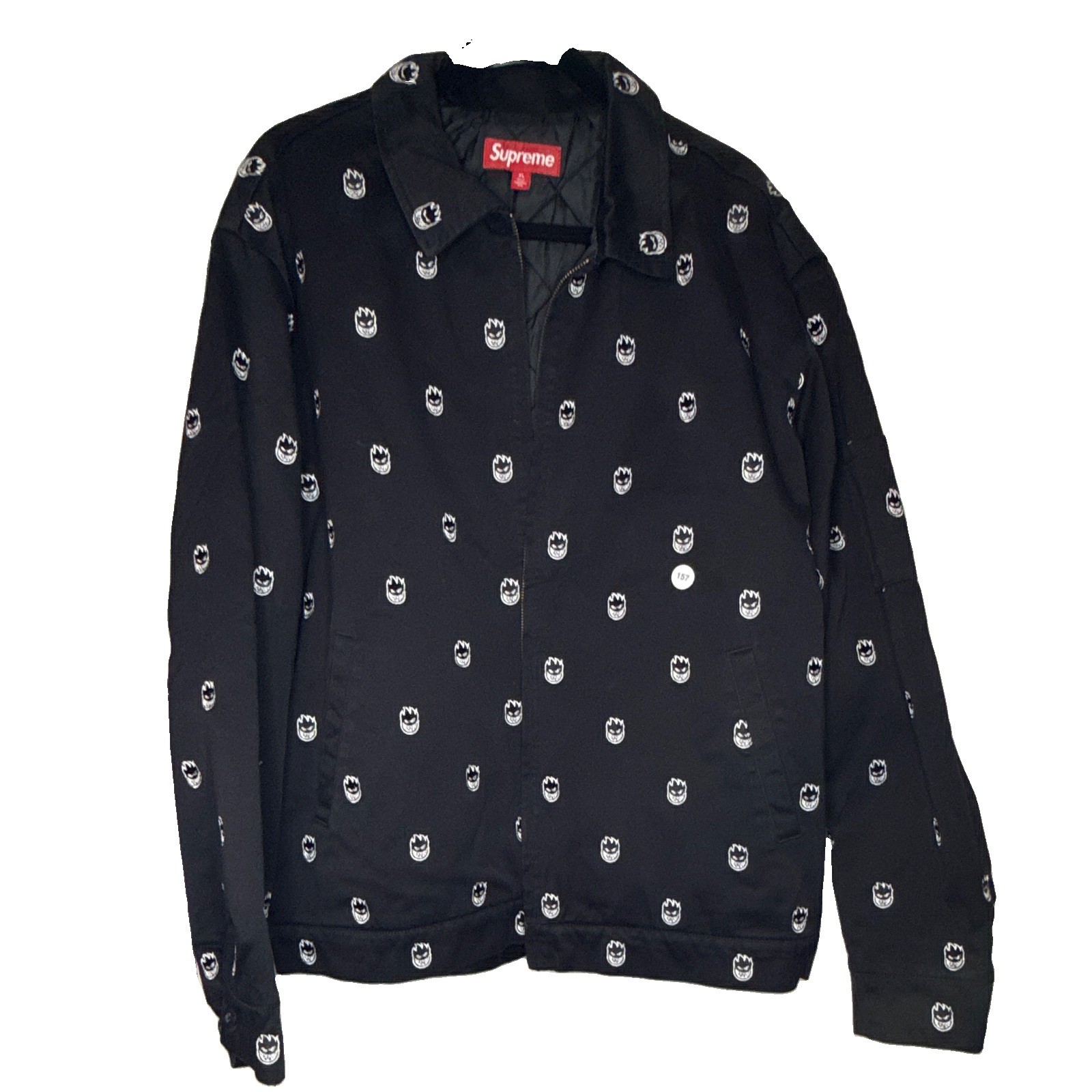 Supreme Spitfire Work Jacket Black XL All Over Logo Skate Streetwear Supreme Spitfire Work Jacket Black XL All Over Logo Skate Streetwear