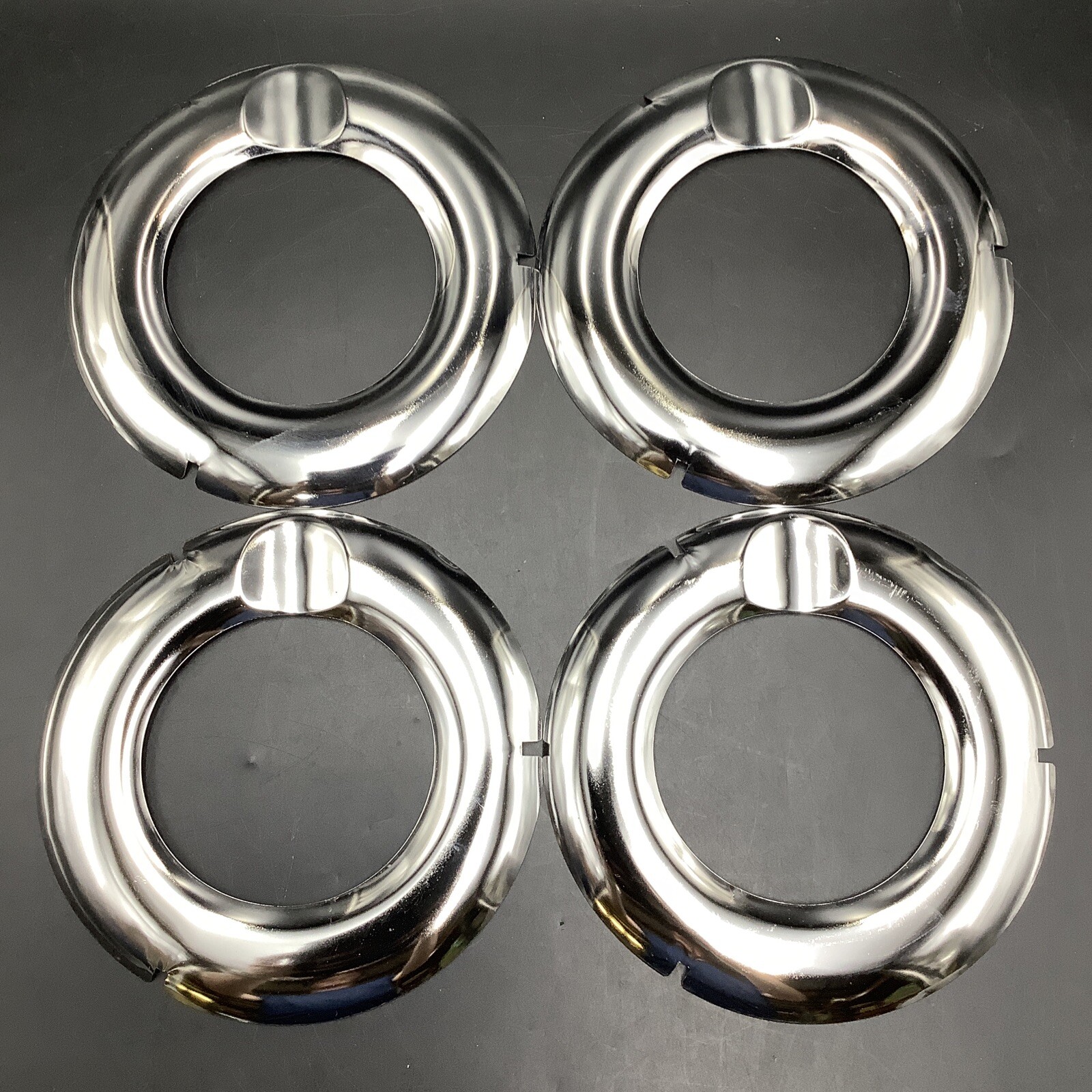 Stanco Chrome-Plated Steel  Range Reflector Pan  7-1/4 in. LOT of Four (4)