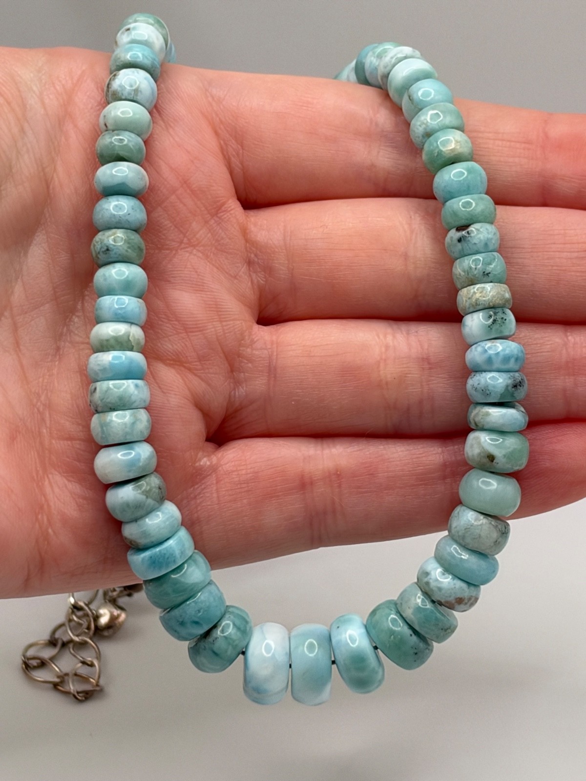 Jay King Mine Finds Sterling Silver Larimar Graduated Beaded Bead Necklace Jay King Mine Finds Sterling Silver Larimar Graduated Beaded Bead Necklace
