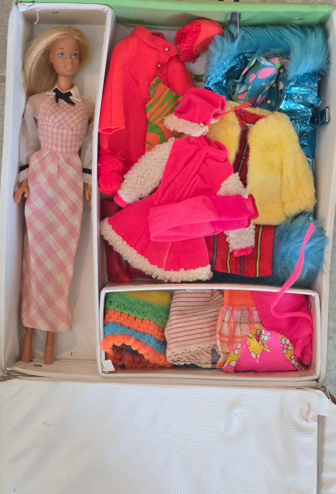 VTG 1966 Barbie Doll Rubber Mattel Japan BIG LOT of Clothes Outfits with Case