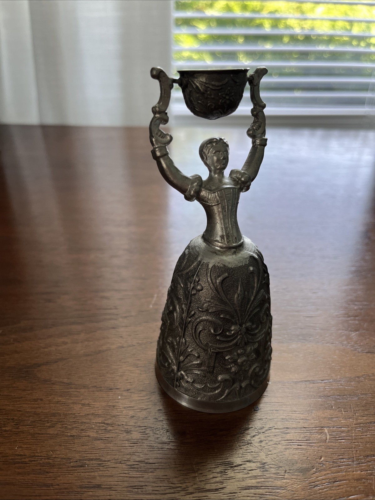 Vintage German Pewter Maiden Figural Chalice Wedding Toasting Cup - Germany Vintage German Pewter Maiden Figural Chalice Wedding Toasting Cup - Germany