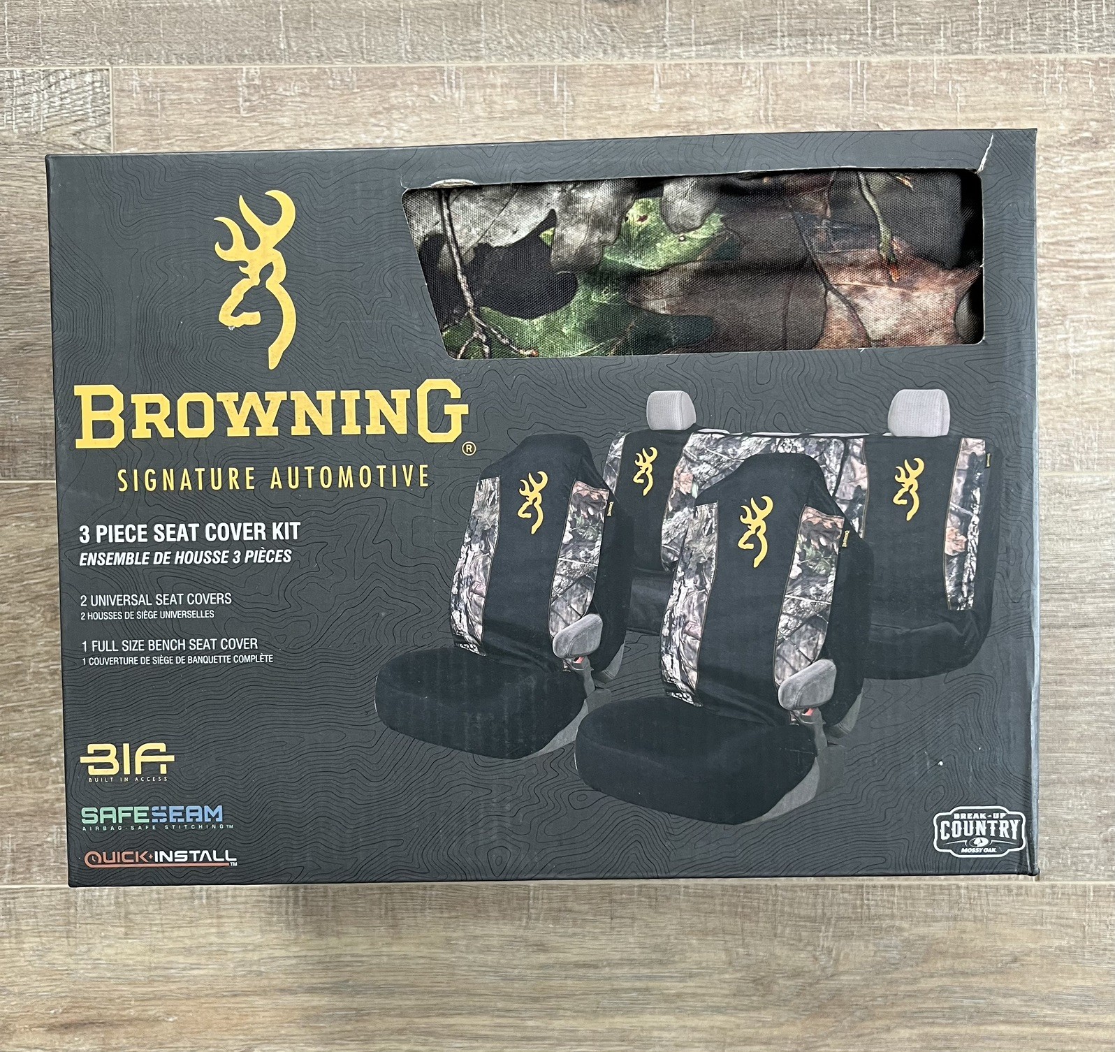 BROWNING CAMO CANVAS SEAT COVERS 3pc SET. Front and rear seats. NEW