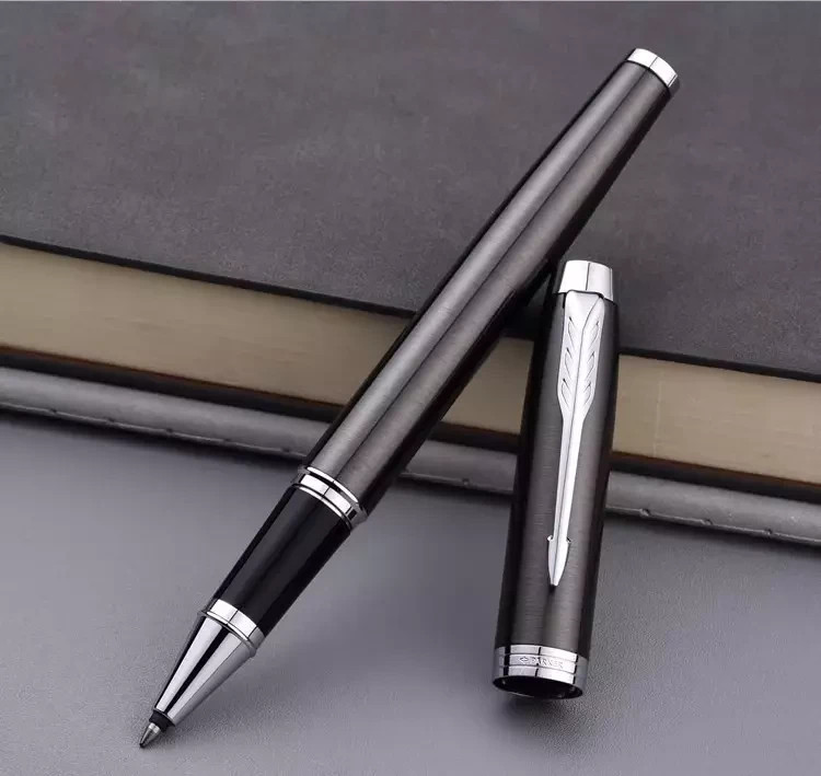 Good Grey Parker IM Series Rollerball Pens Fine Nib Black Ink Refill No Box