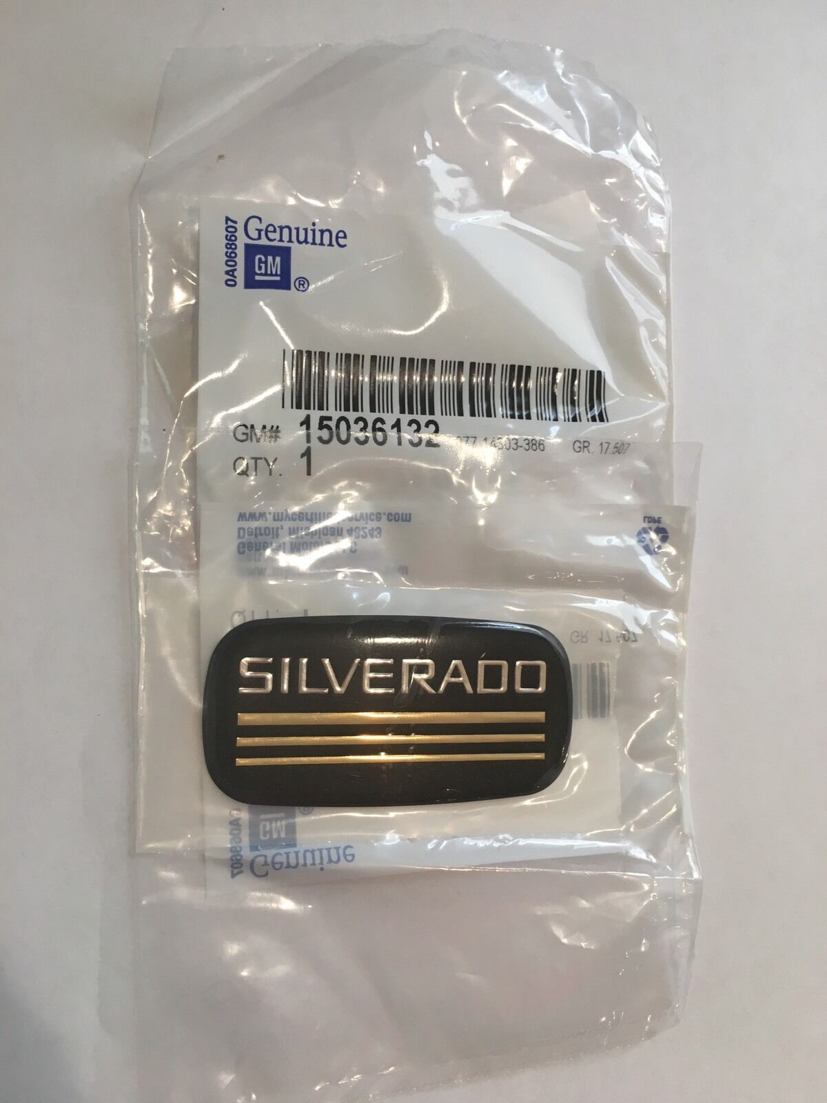 1988-1999 Chevrolet Silverado Black and Gold Silverado Body Side Emblem New OEM 1988-1999 Chevrolet Silverado Black and Gold Silverado Body Side Emblem New OEM
