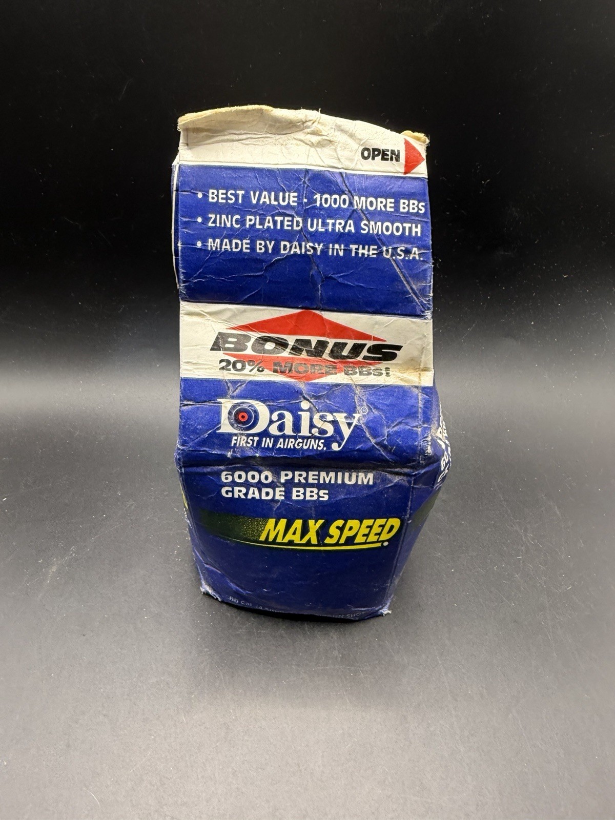 Vintage Daisy Max Speed BBs Milk Carton Box 6000 Premium Grade USA Partial 