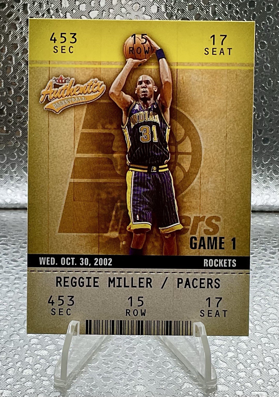 2002-03 Fleer Authentix #98 Reggie Miller - Pacers NBA