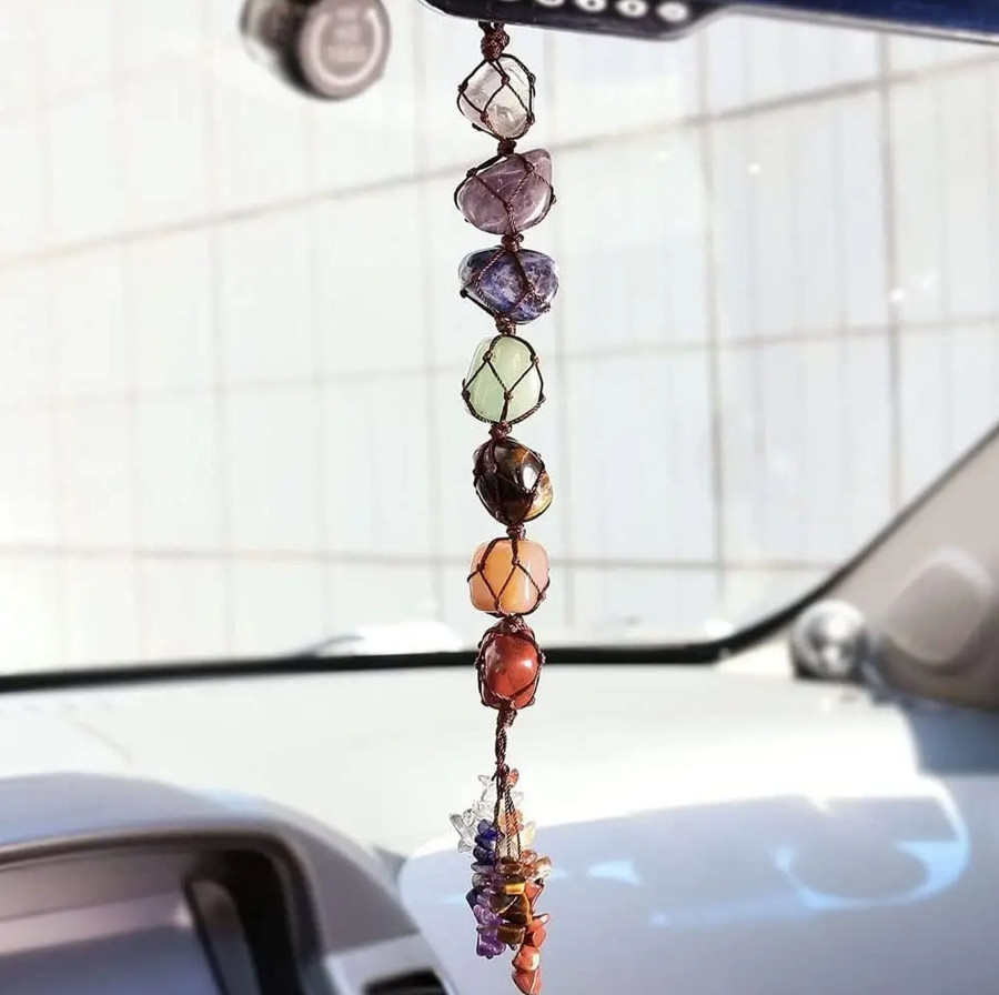 1pc Handmade 7 Chakra Healing Crystal Car & Home Window Charm Decoration - NEW