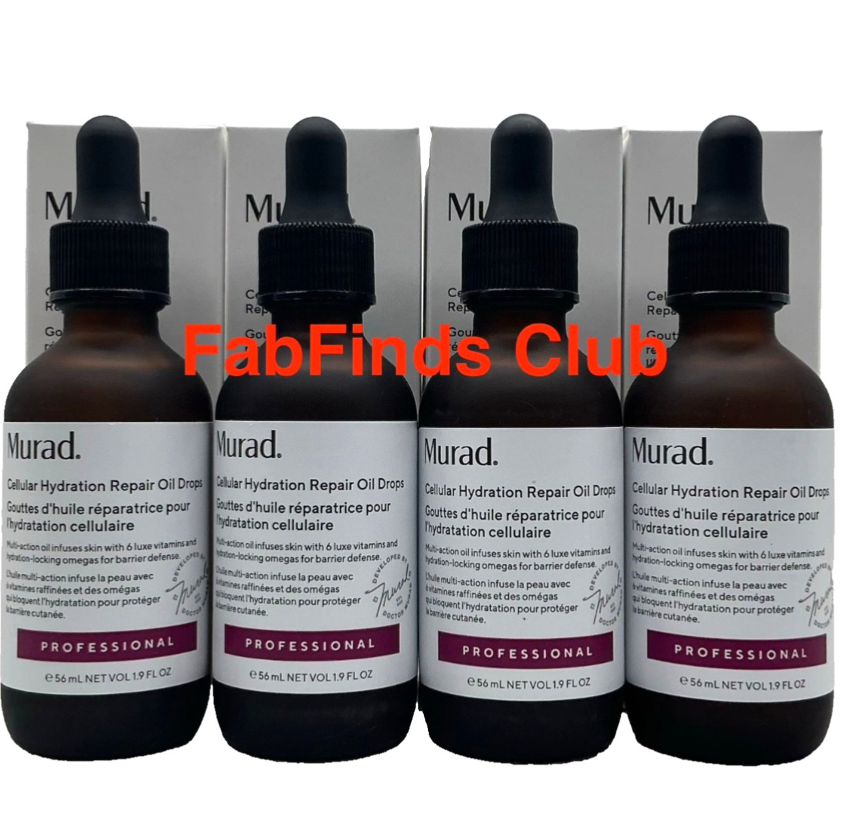 4x Murad Cellular Hydration Repair Oil Drops PROFESSIONAL Size 1.9oz/56ml