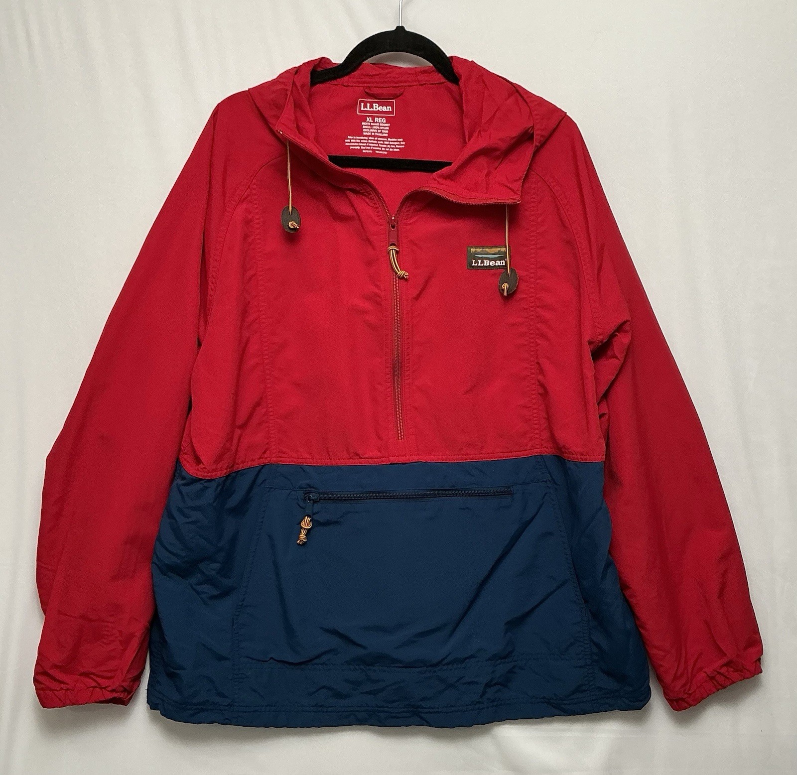 Vtg LL Bean Jacket Men’s XL Mountain Hooded Windbreaker Red Blue Kangaroo Pocket Vtg LL Bean Jacket Men’s XL Mountain Hooded Windbreaker Red Blue Kangaroo Pocket