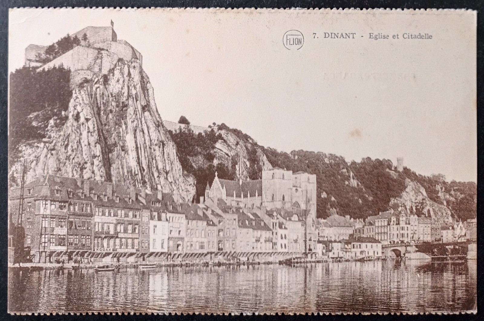 BELGIUM 1910s. DINANT CHURCH AND CITADEL. ADVERTISEMENT: \